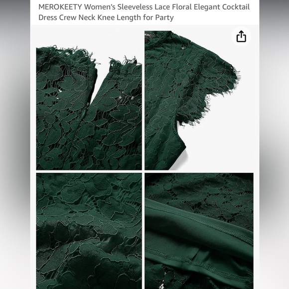 Sleeveless Lace Floral - Green, Large, NWT - Picture 6 of 9